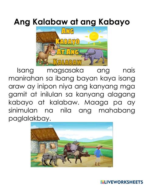pabula ng kabayo at kalabaw|Pabula ng Kabayo at Kalabaw .